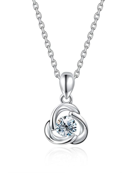 0.5 ct [Mosan diamond] 925 Sterling Silver Moissanite Flower Minimalist Necklace